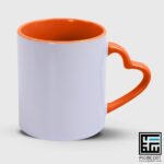 چاپ لیوان دسته قلب رنگی